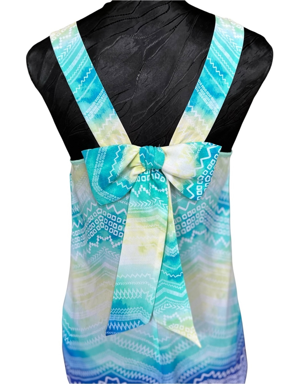 Candie’s Blue Aqua Tie Back Tank Top - Picture 5 of 8